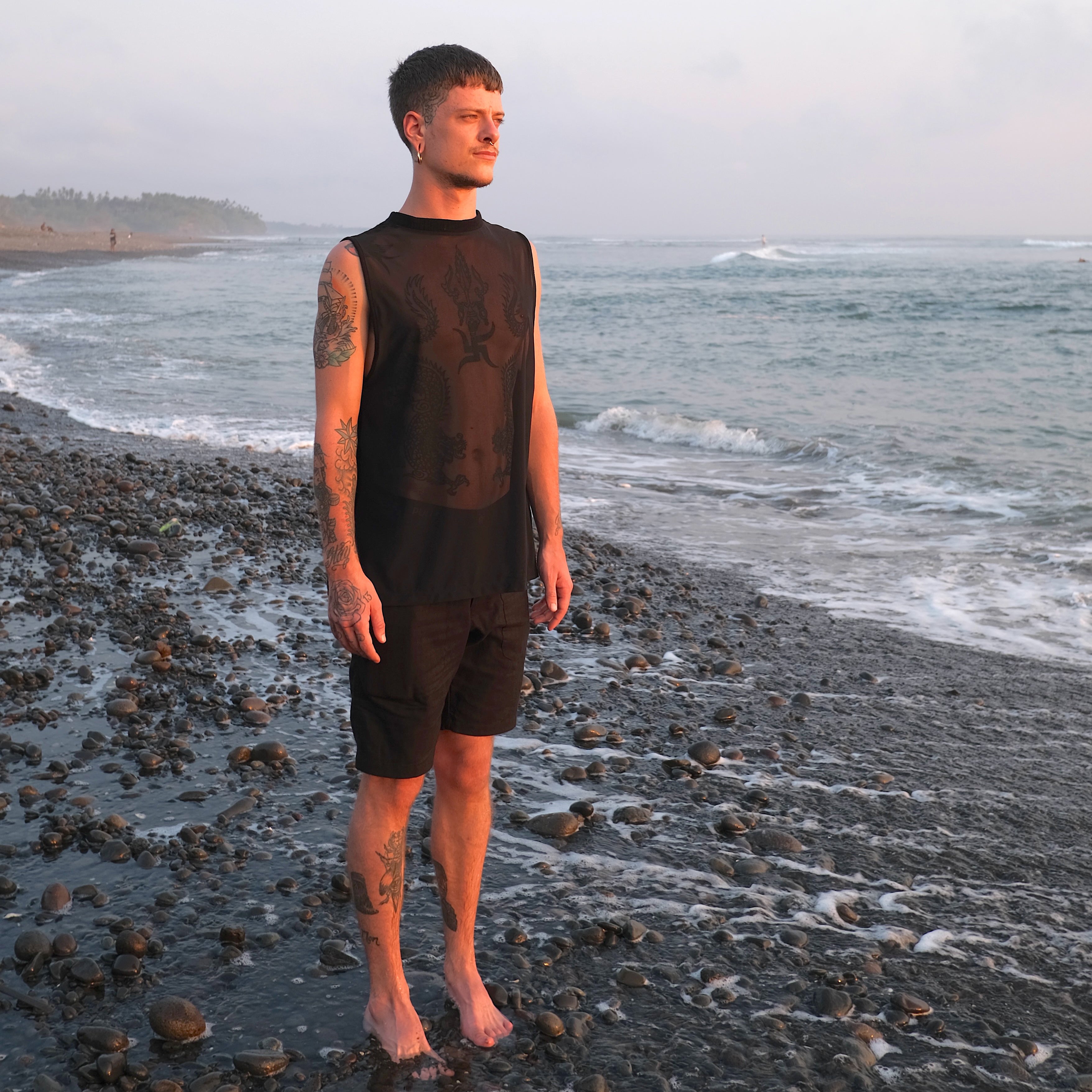 Hemp Gauze Mesh Muscle Tee