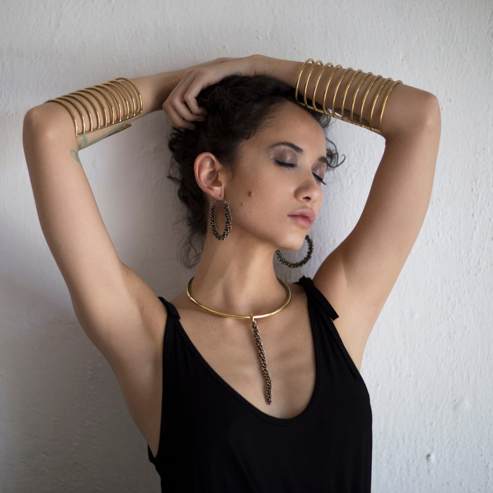 Palm Pod Pendant Brass