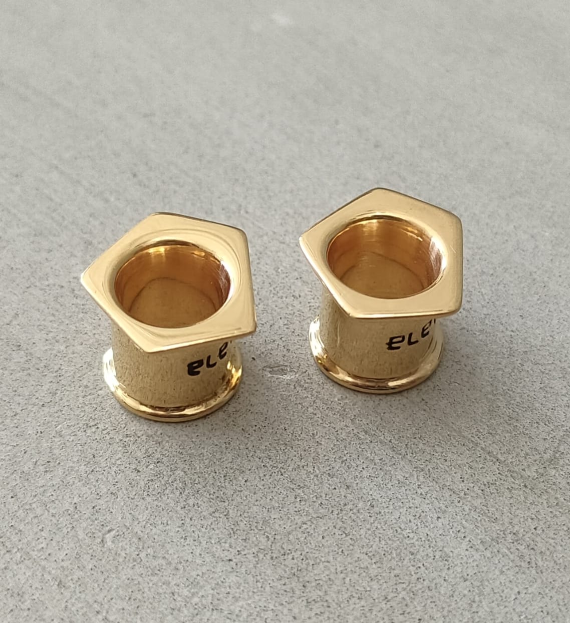 Pentagonal Tunnels 22K Gold Plated