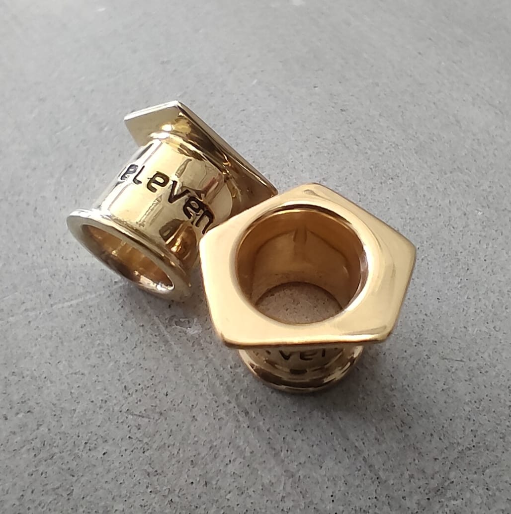 Pentagonal Tunnels 22K Gold Plated