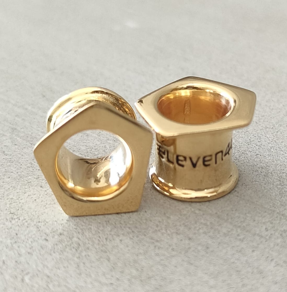 Pentagonal Tunnels 22K Gold Plated