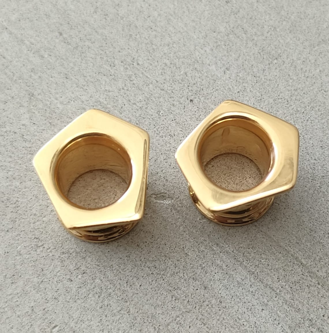 Pentagonal Tunnels 22K Gold Plated