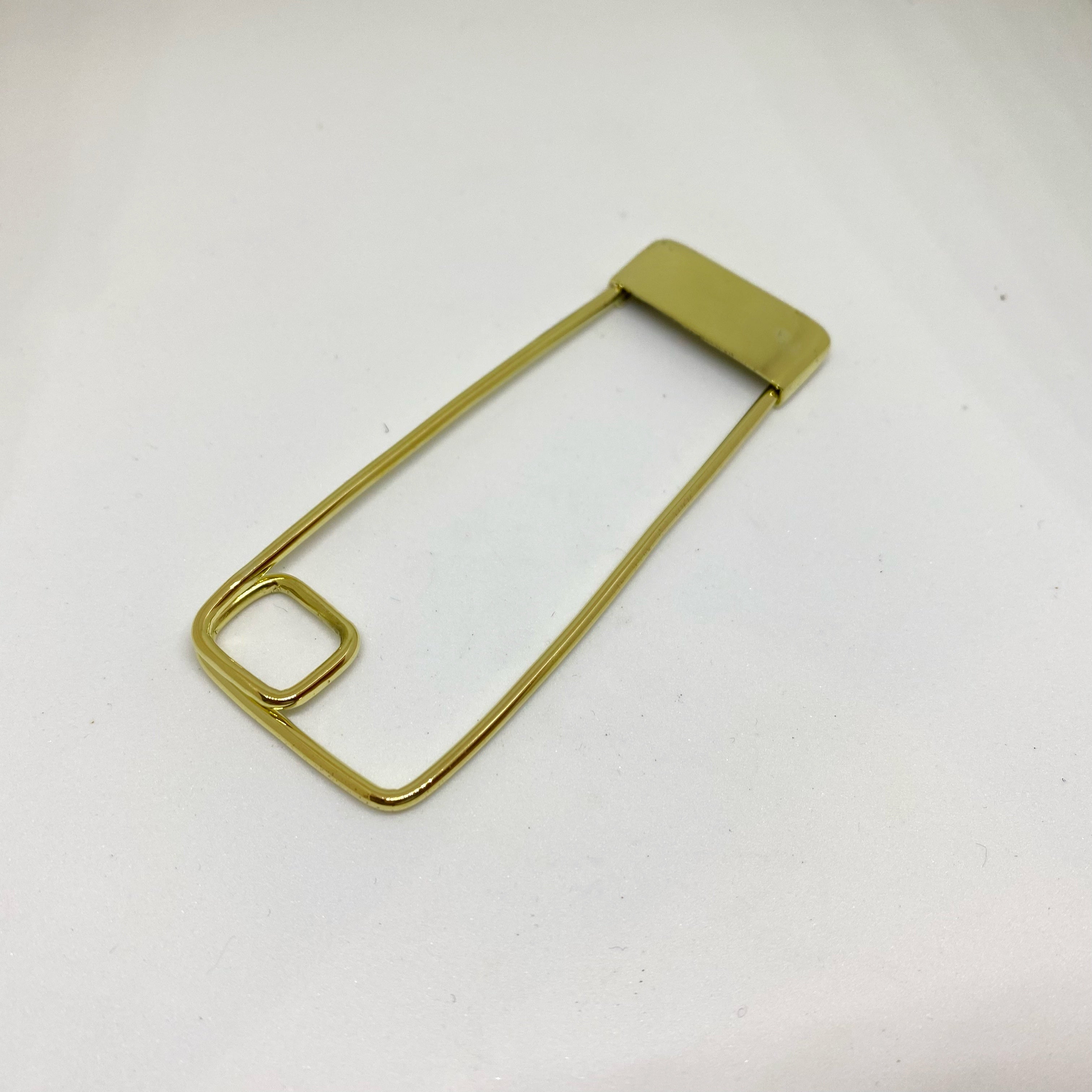Square Safety Brooch Pin Brass