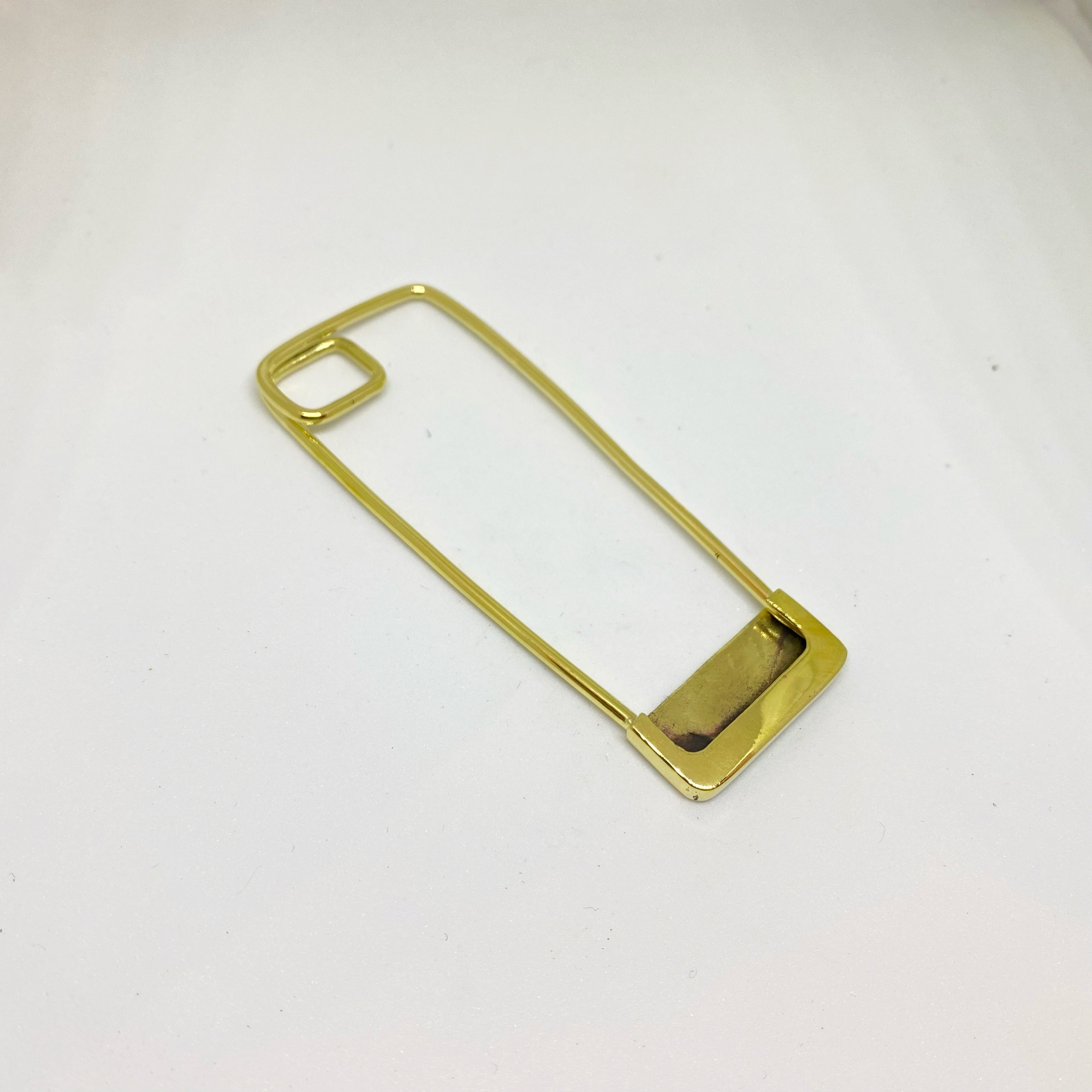 Square Safety Brooch Pin Brass