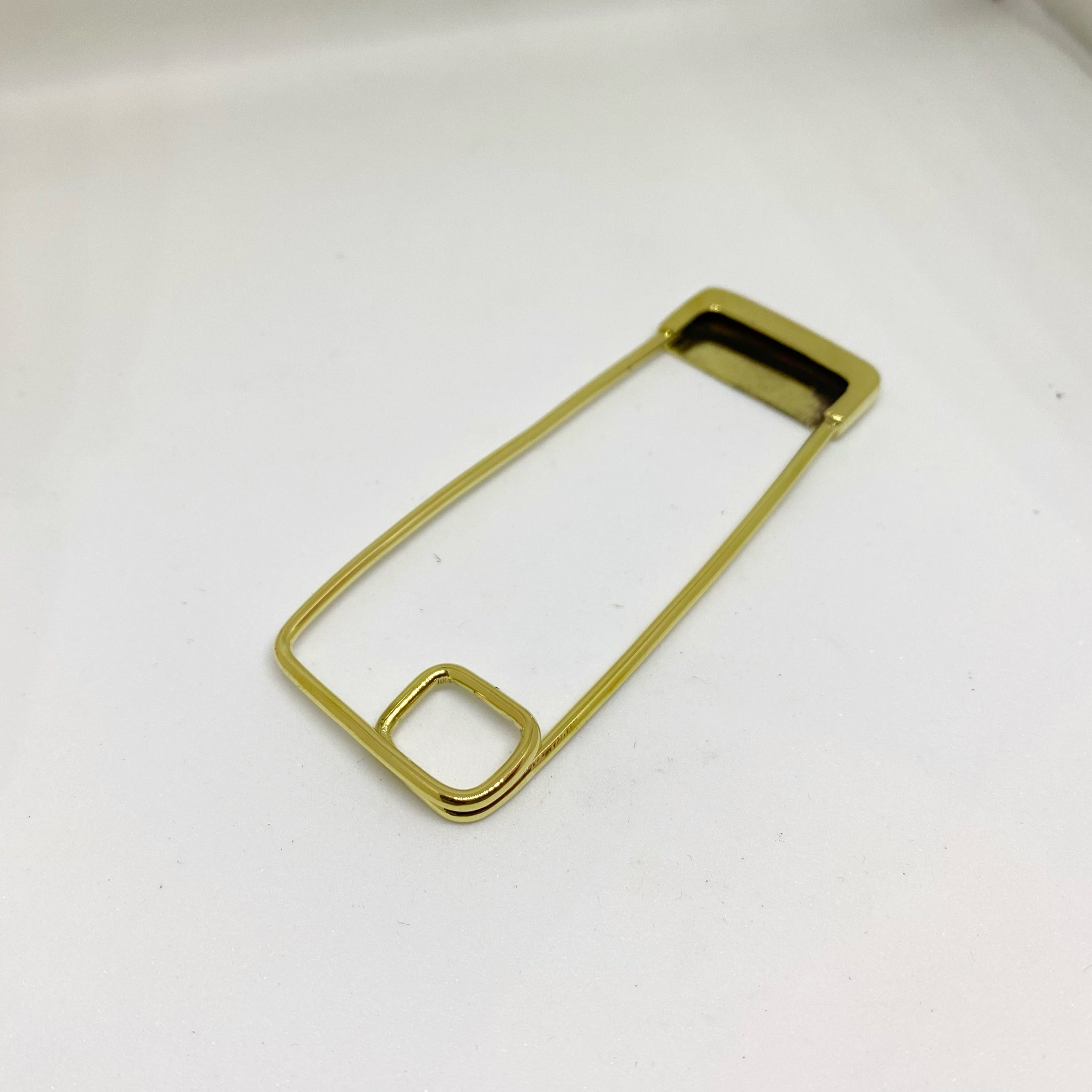 Square Safety Brooch Pin Brass