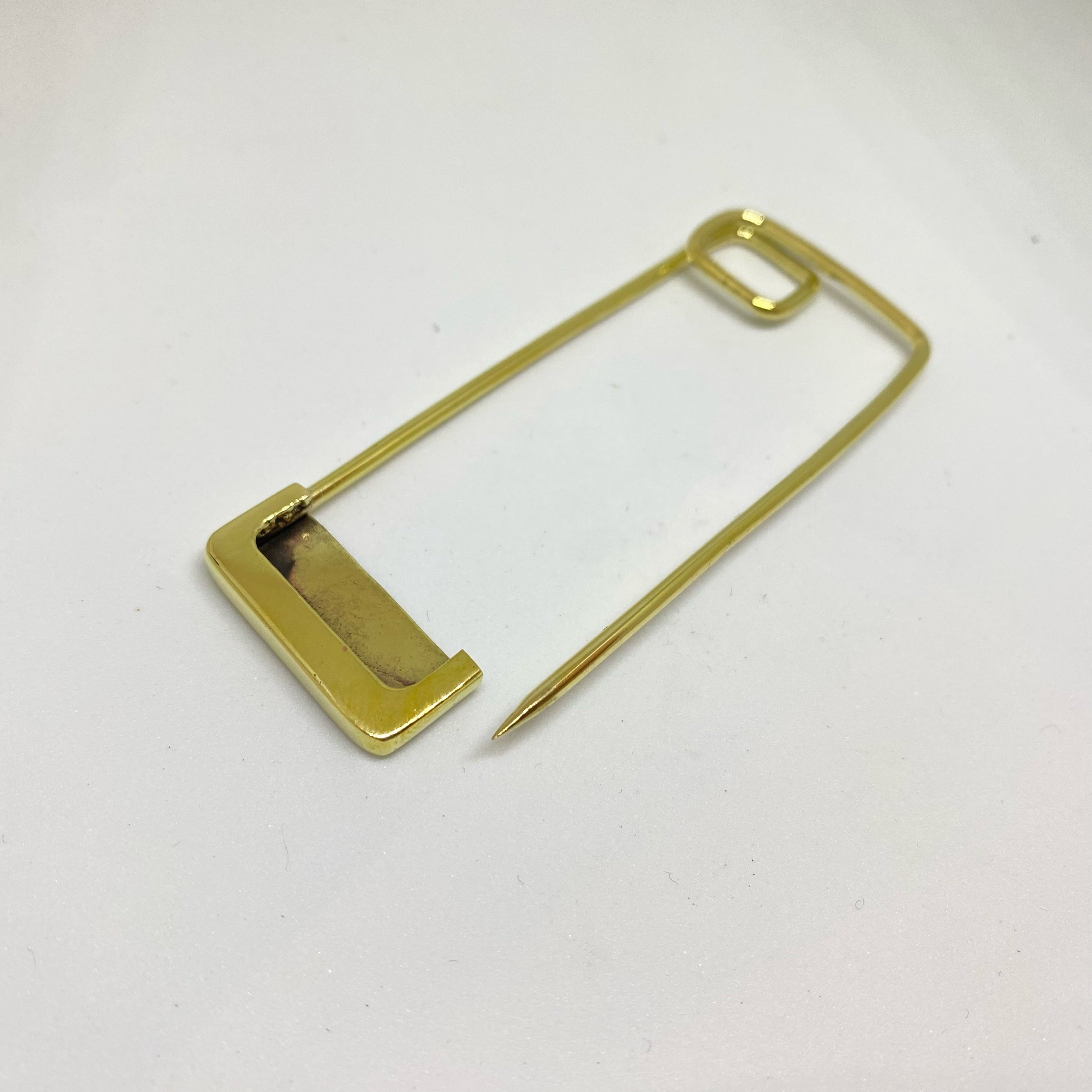 Square Safety Brooch Pin Brass