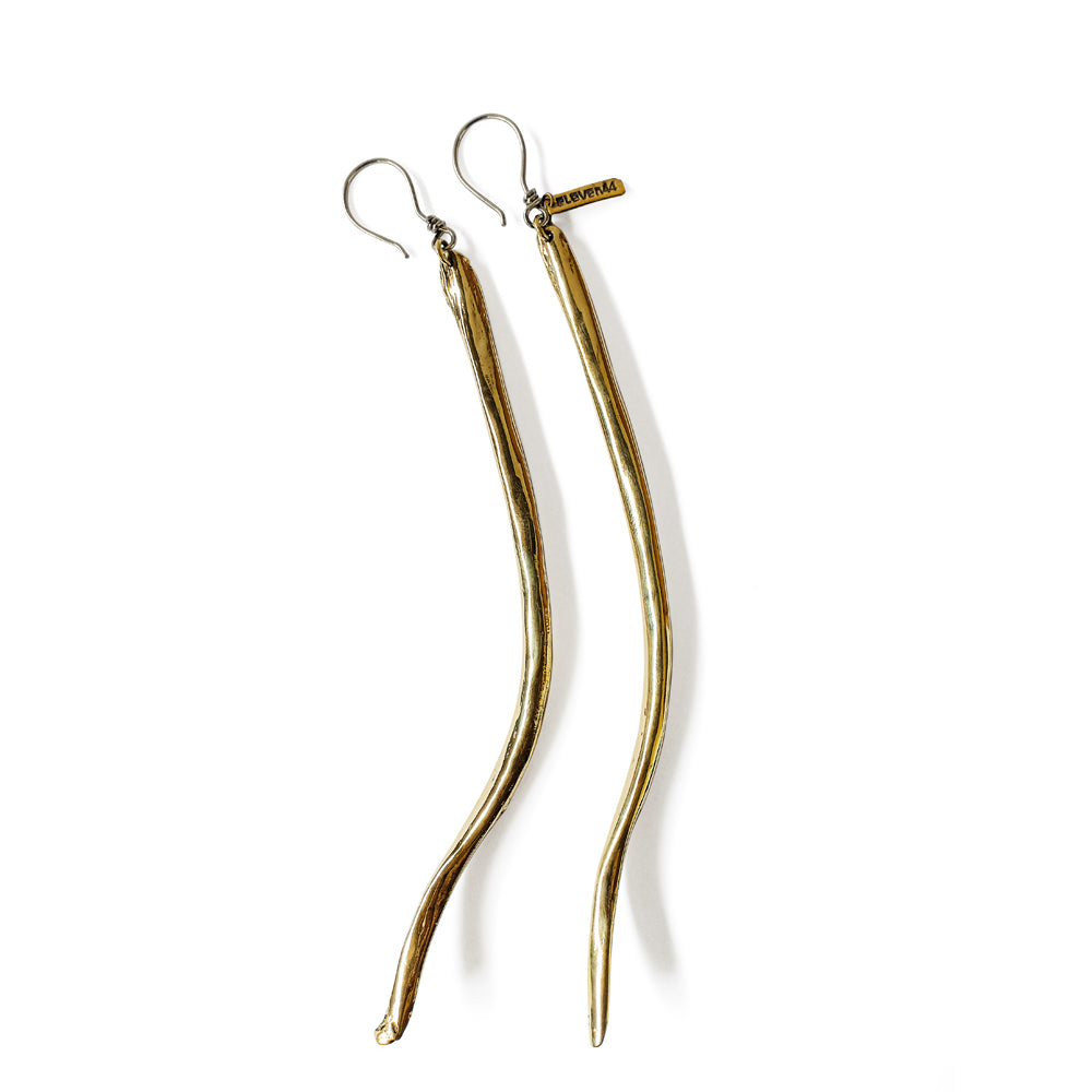 Rib Bone Earrings Brass