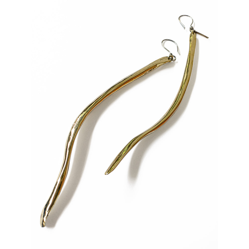 Rib Bone Earrings Brass