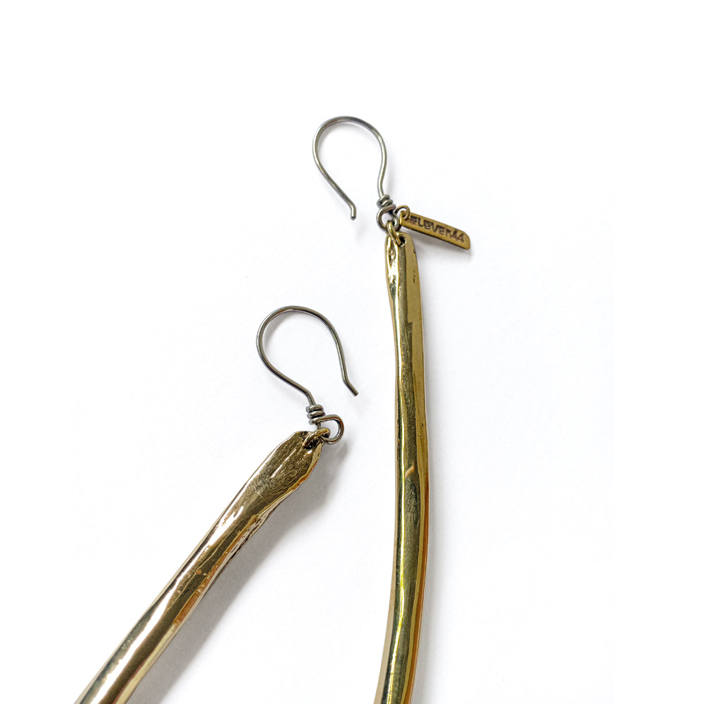 Rib Bone Earrings Brass