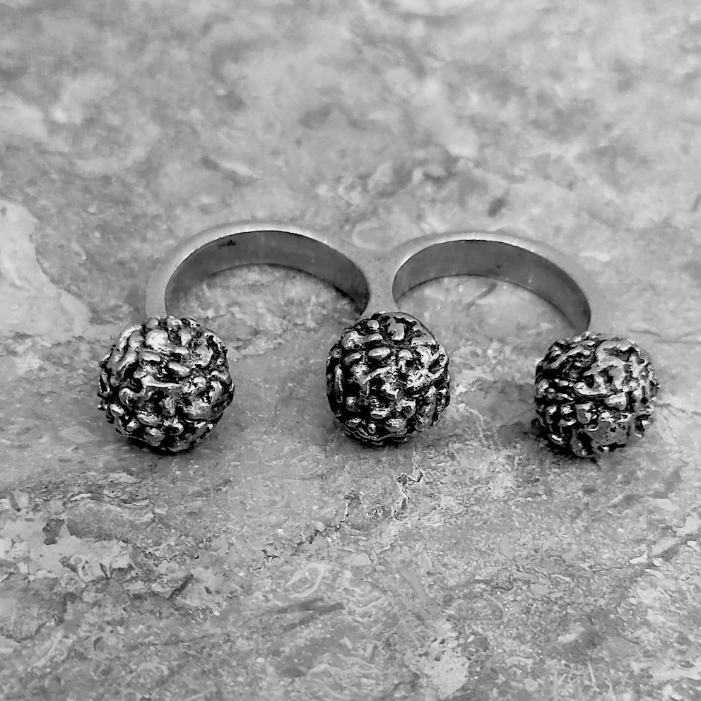 Rudra 3 Finger Ring Silver