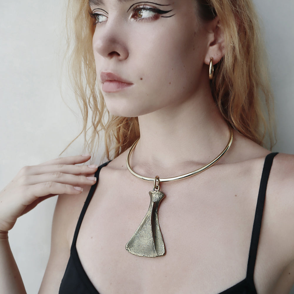 Scapula Pendant Brass