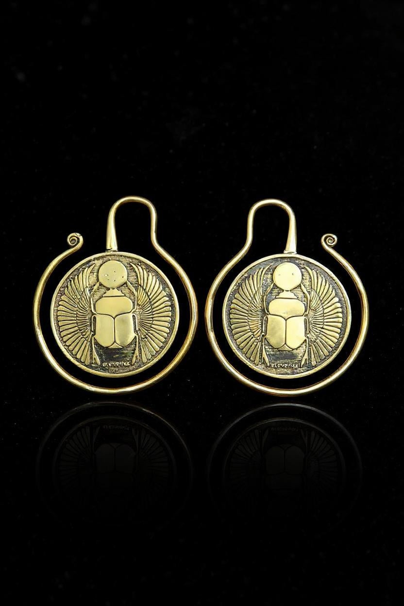 Scarab Ear Weights Brass