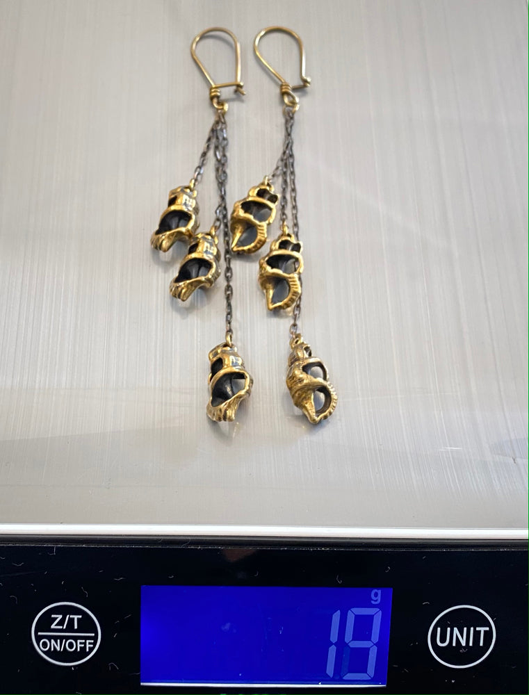 Shell Triple Earring Brass