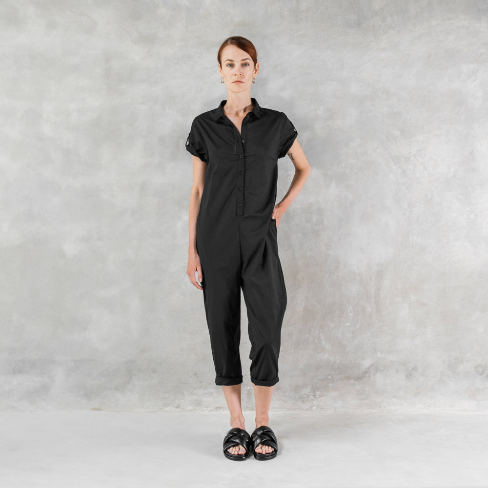 Short Sleeve Romper Black