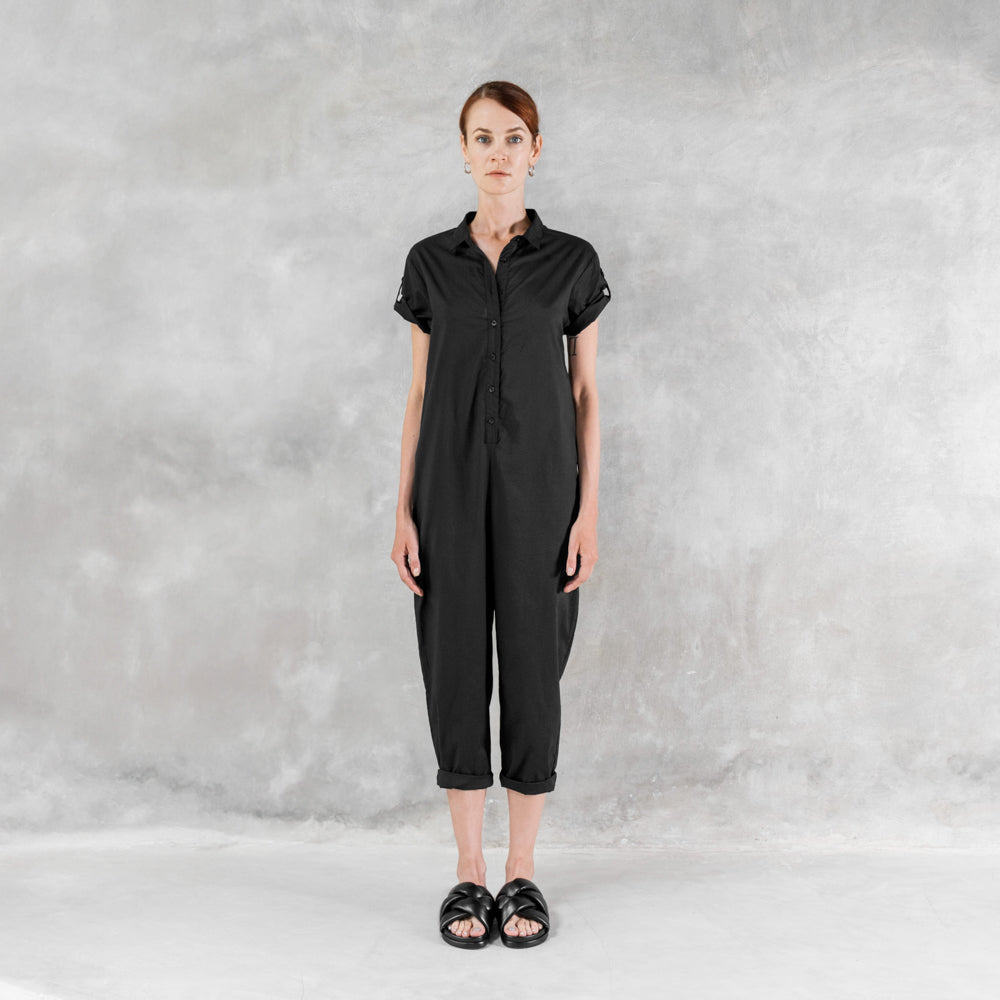 Short Sleeve Romper Black
