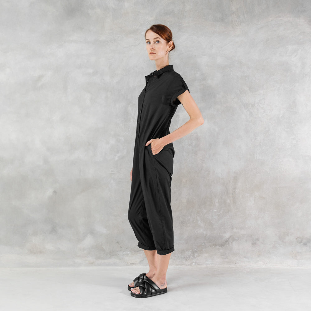 Short Sleeve Romper Black
