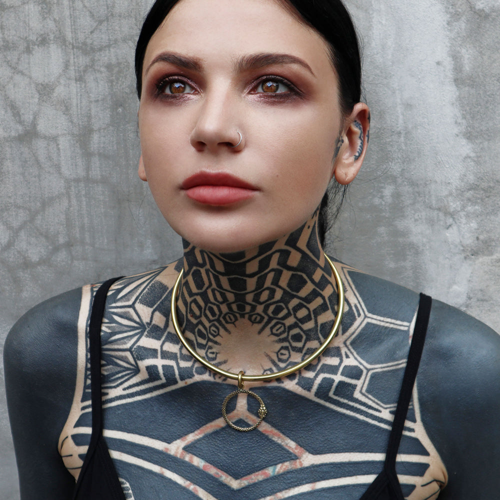 Snake Pendant Brass