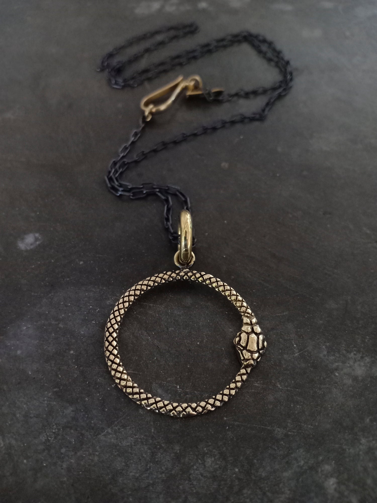 Snake Pendant Brass