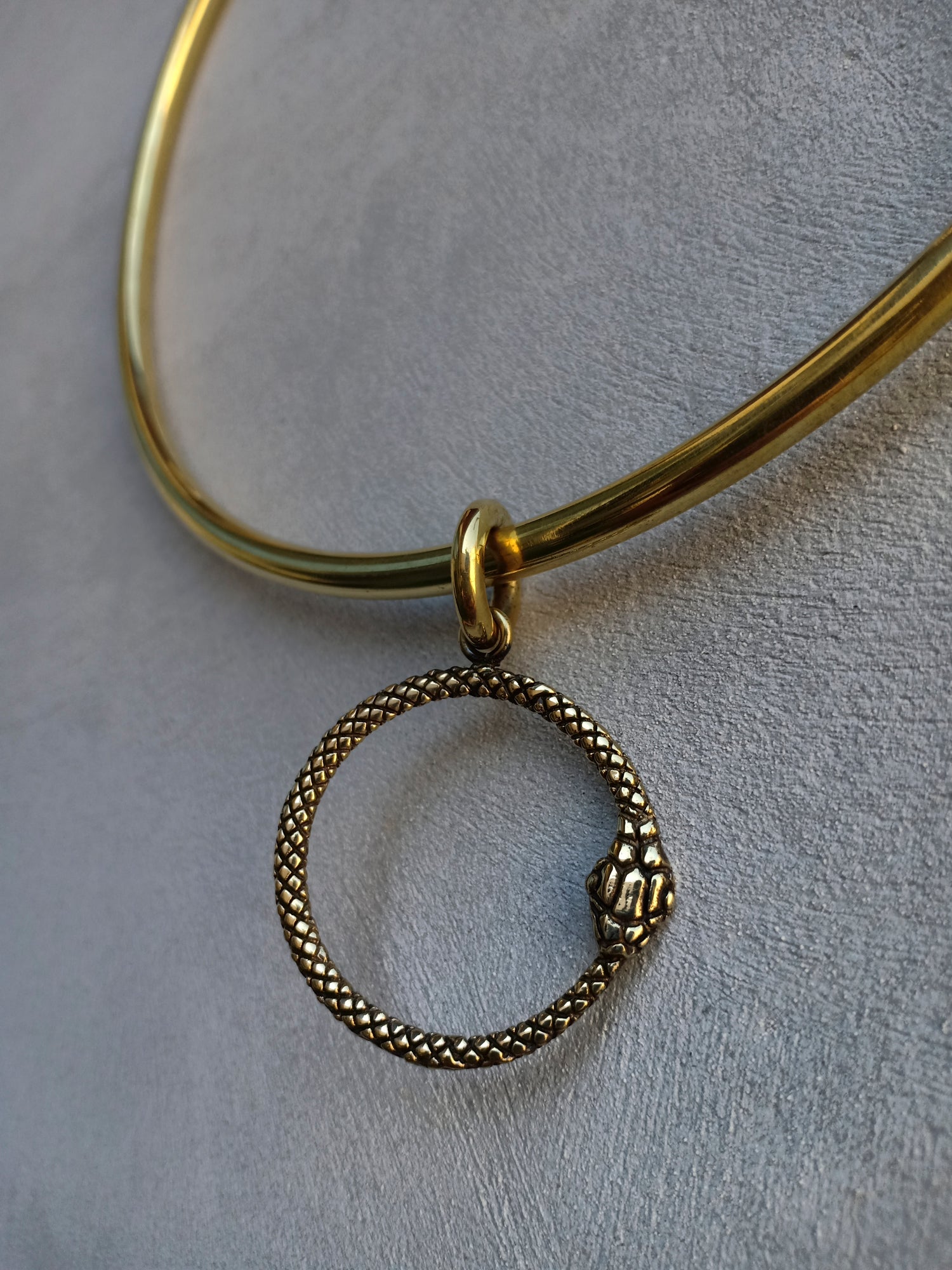 Snake Pendant Brass