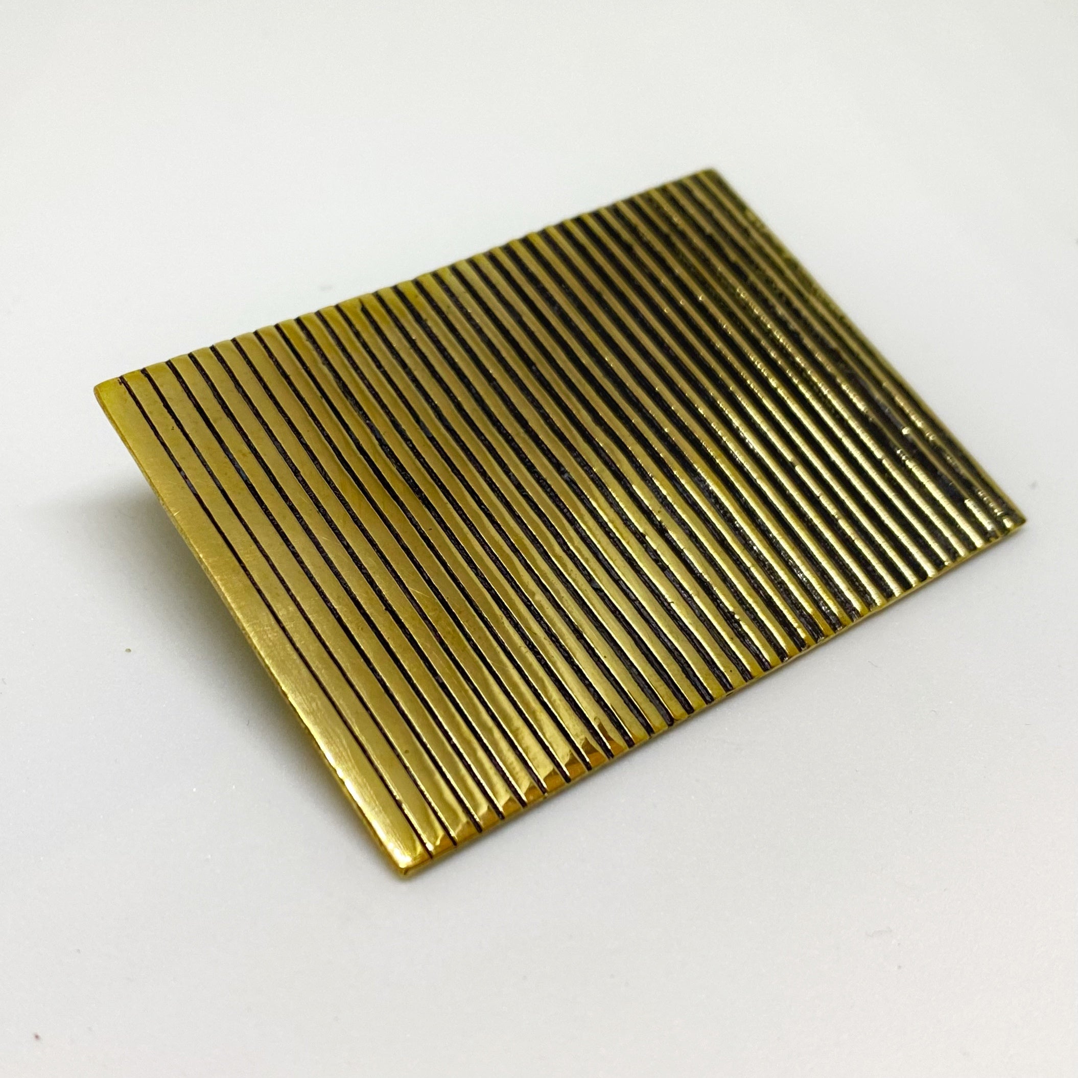 Stripe Brooch Brass