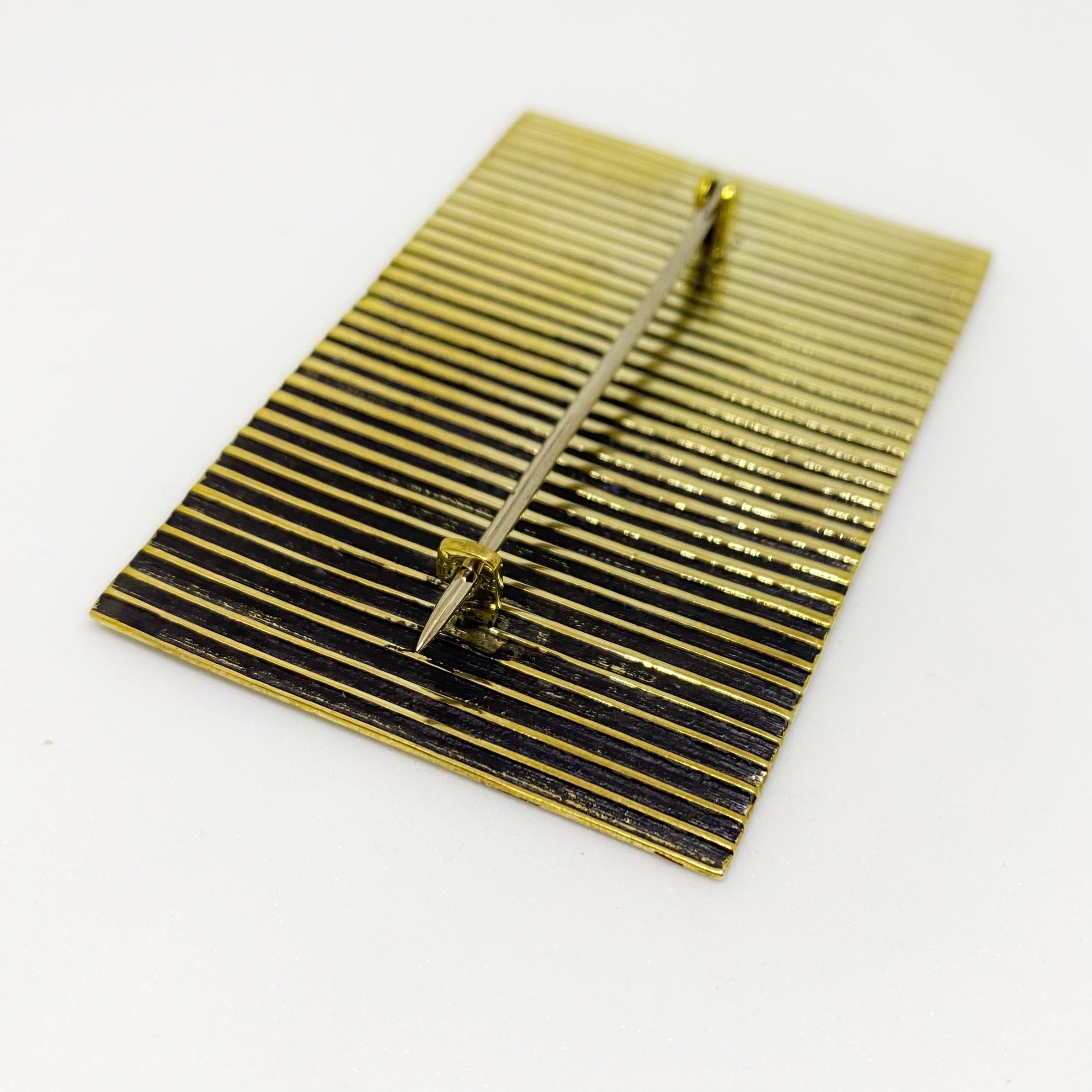 Stripe Brooch Brass