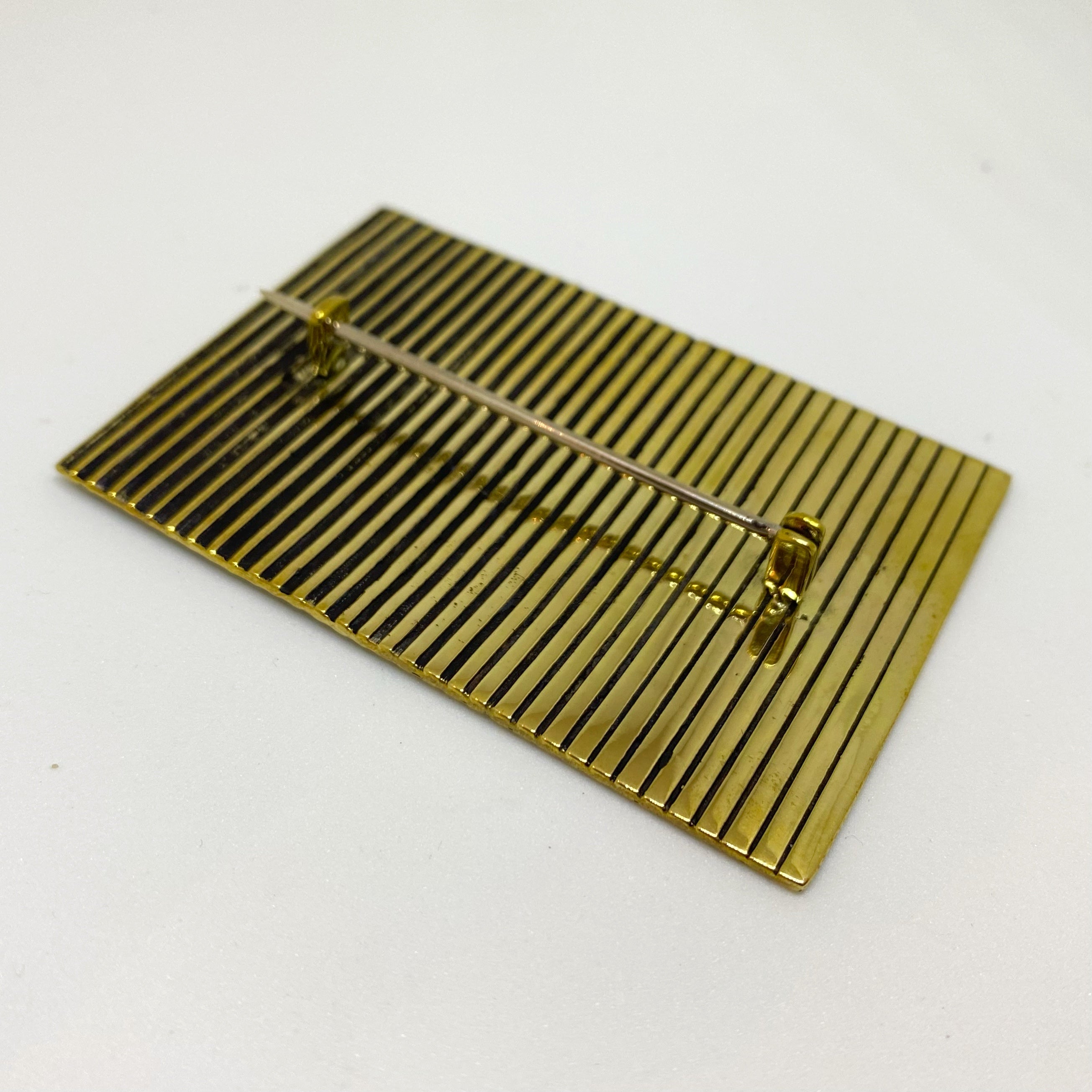 Stripe Brooch Brass