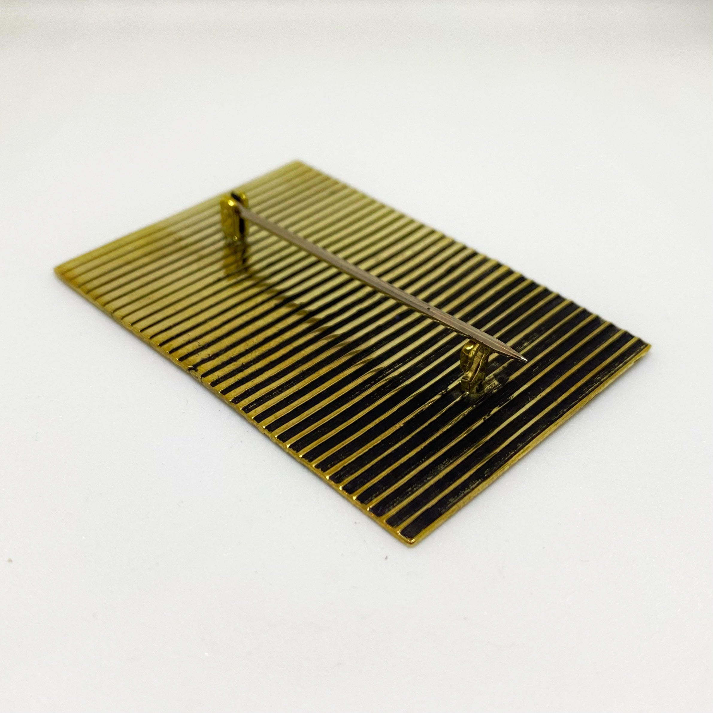 Stripe Brooch Brass