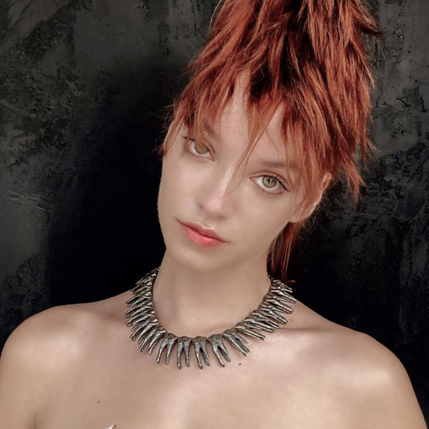 Tooth Choker Silver