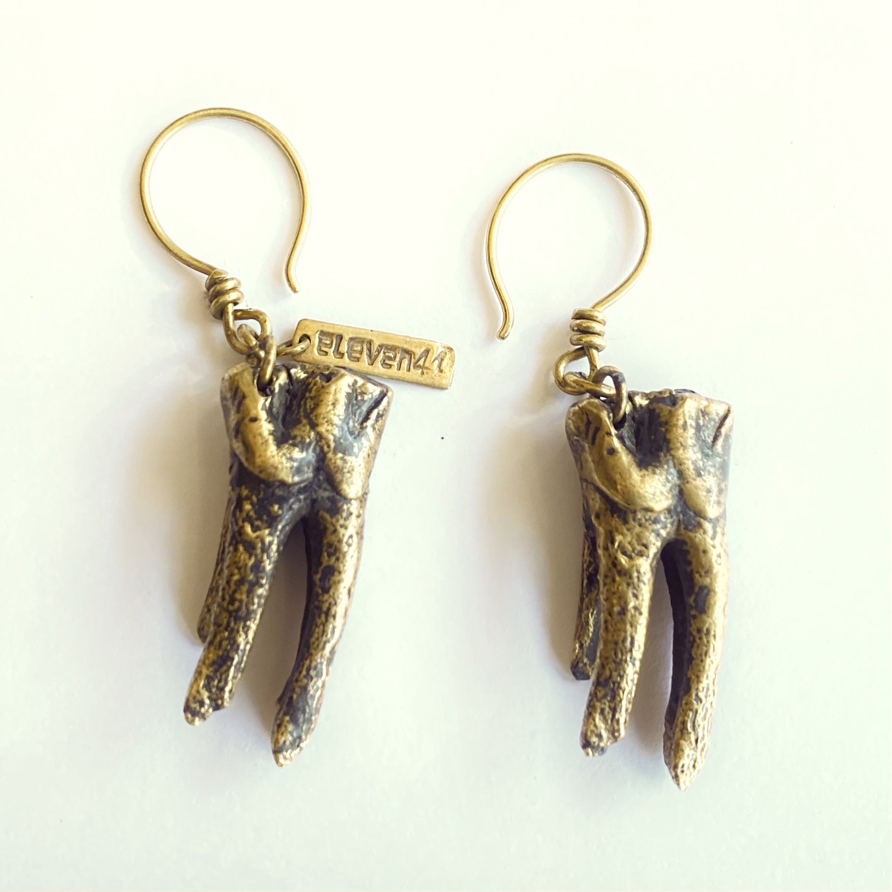 Tooth Earring Brass