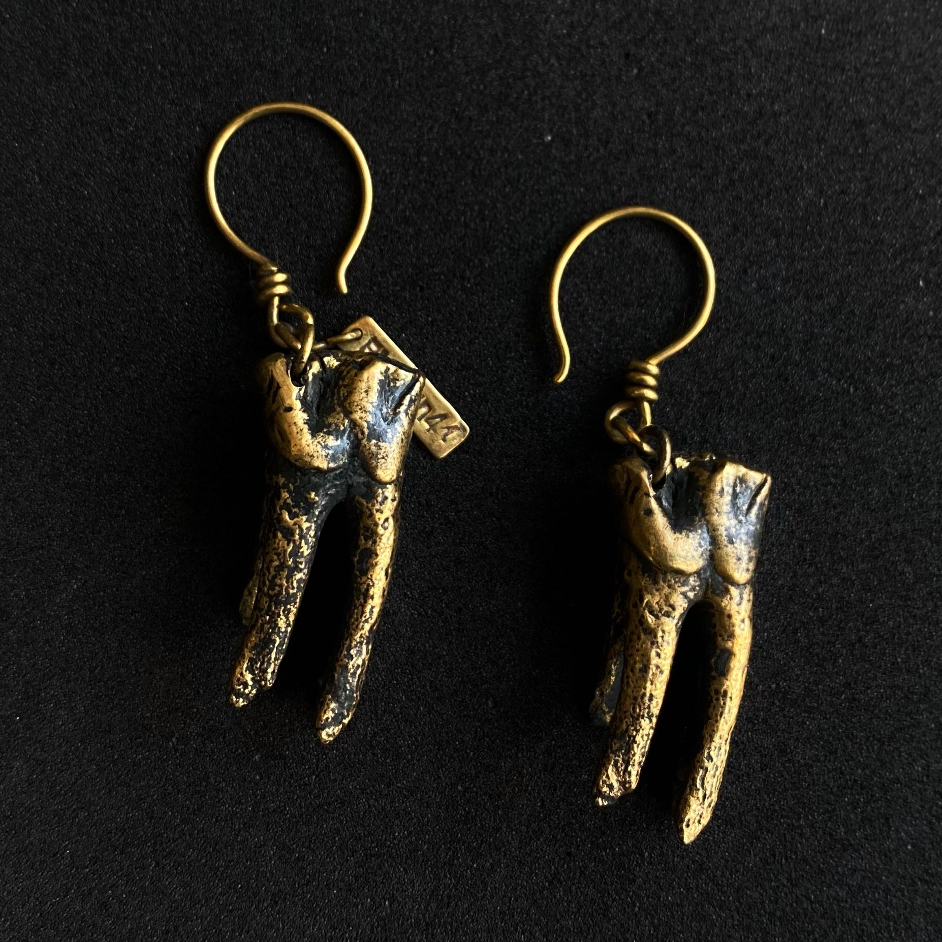 Tooth Earring Brass