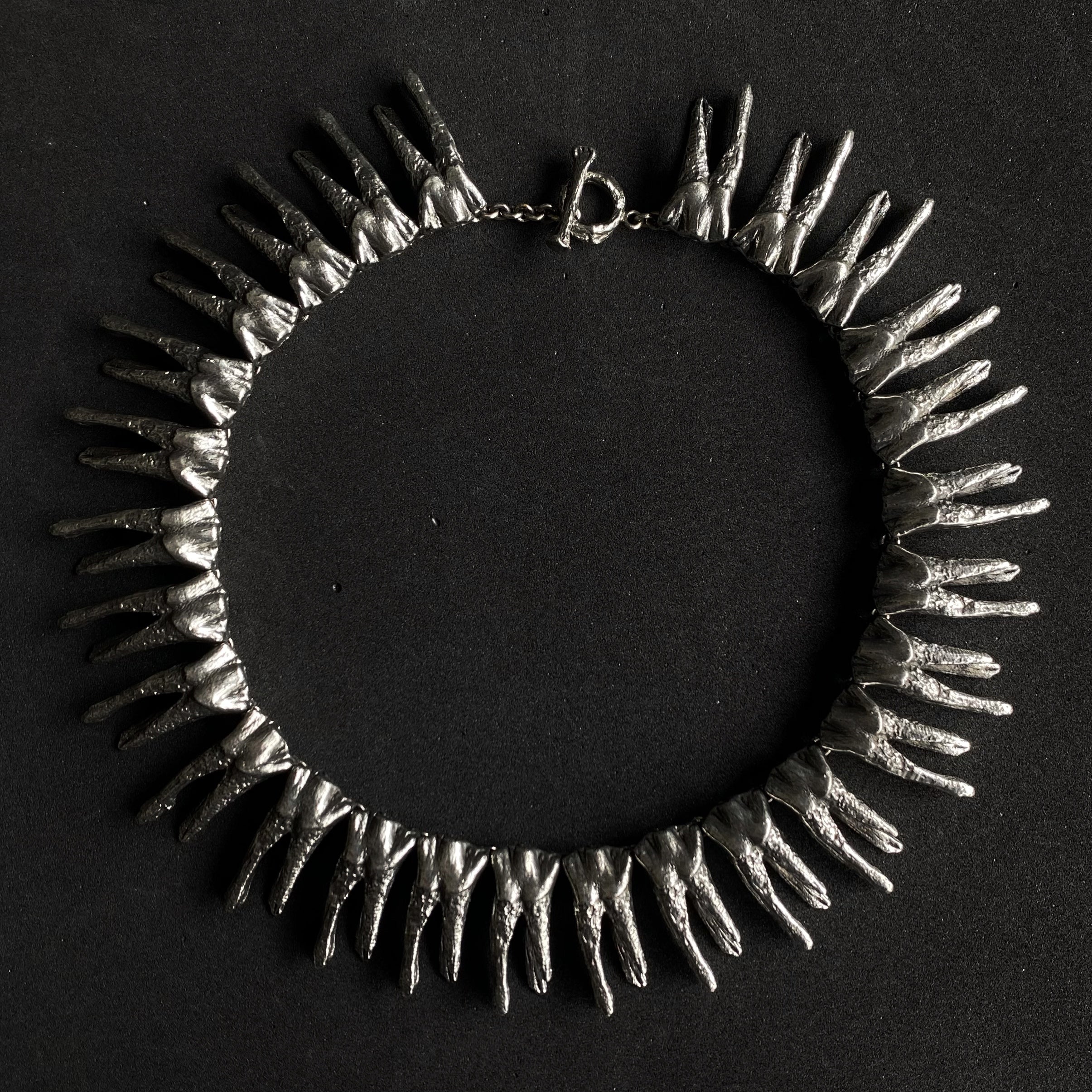 Tooth Choker Silver