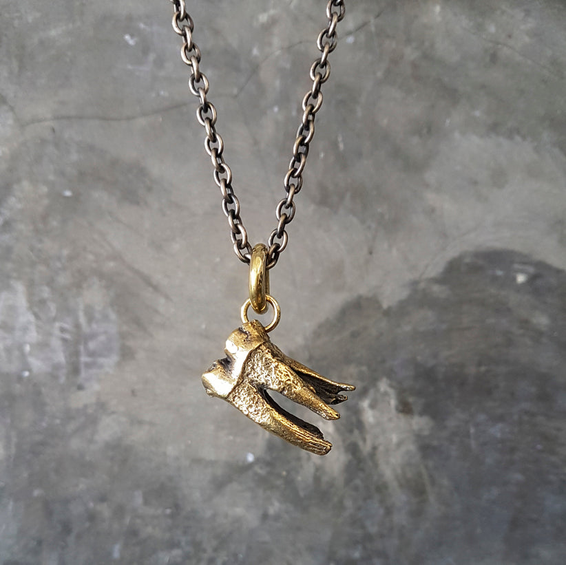 Tooth Pendant Brass
