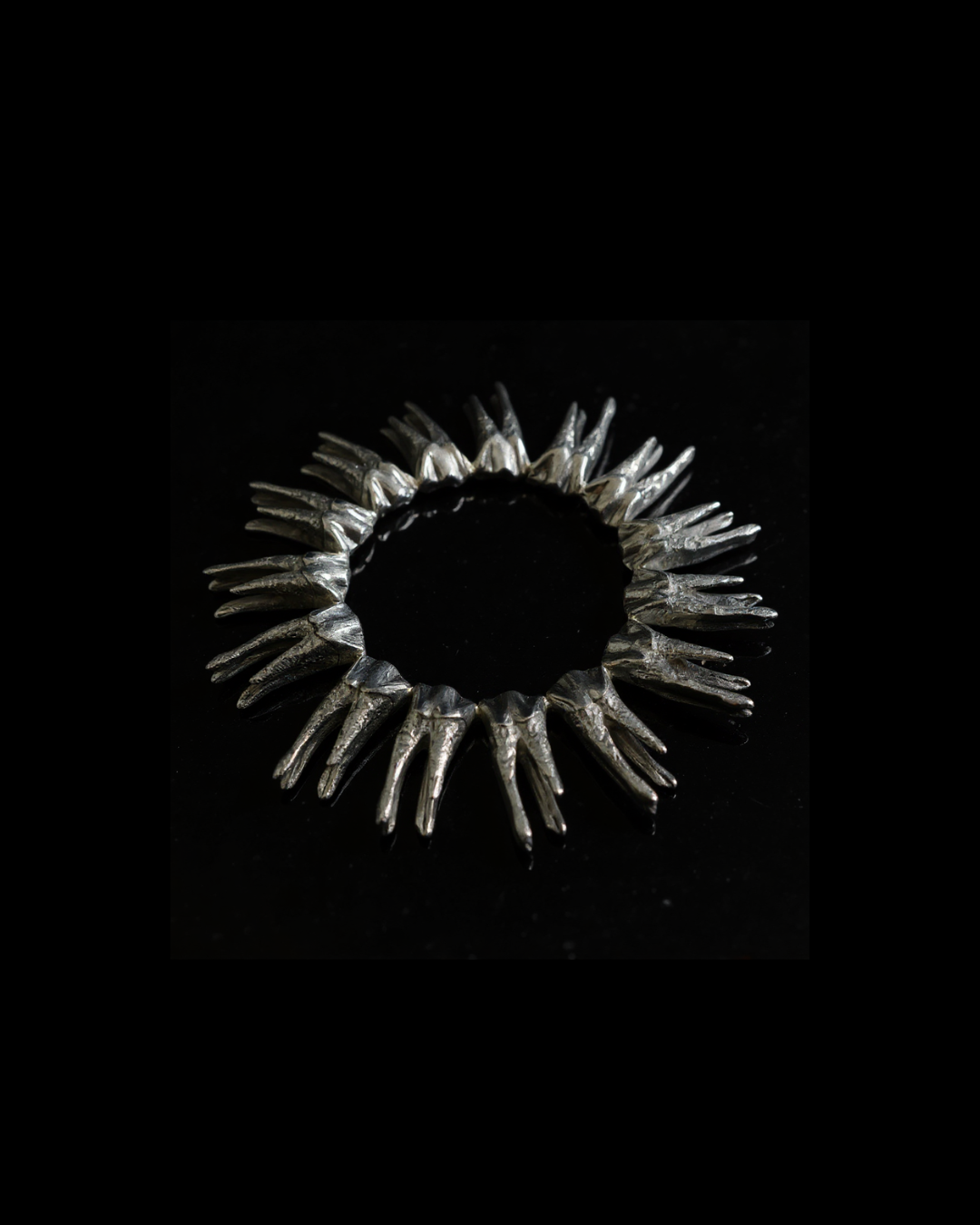 Tooth Bangle Silver