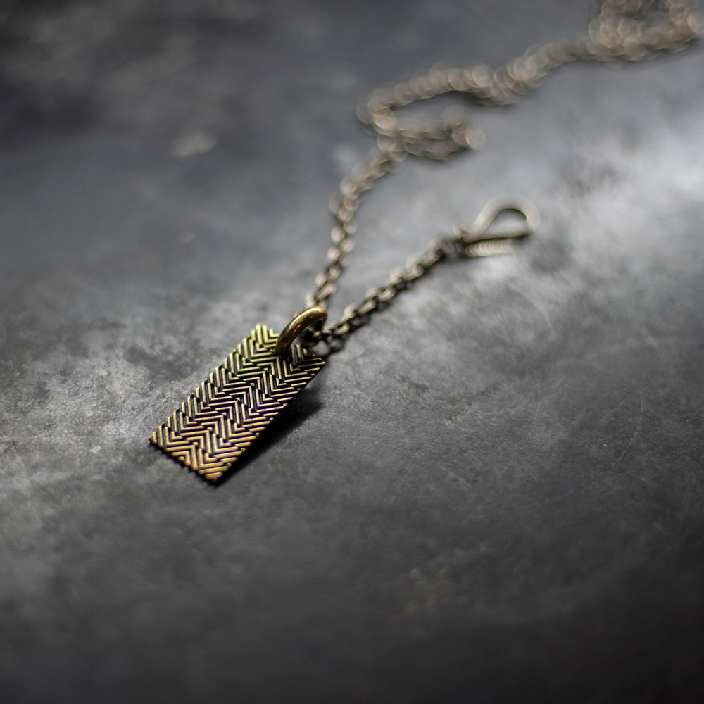 Zig Zag Pendant Brass