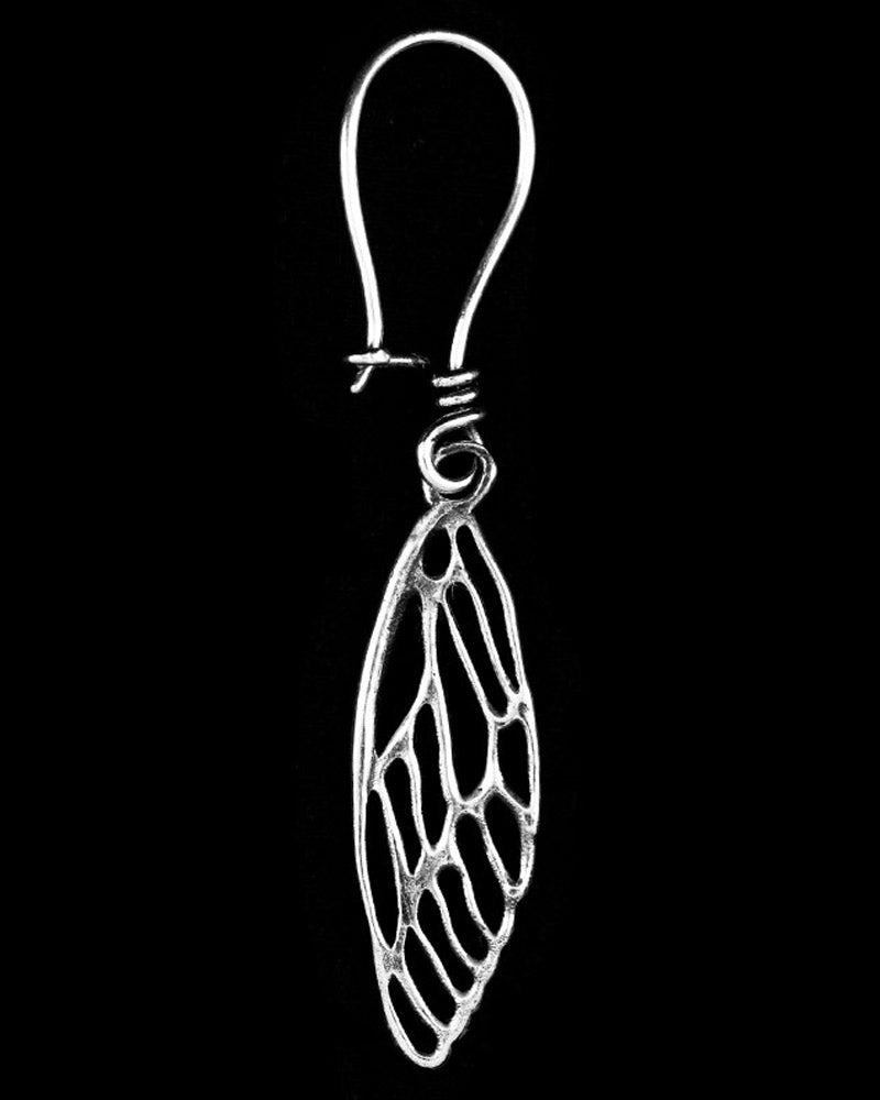 Cicada Wing Earrings Silver