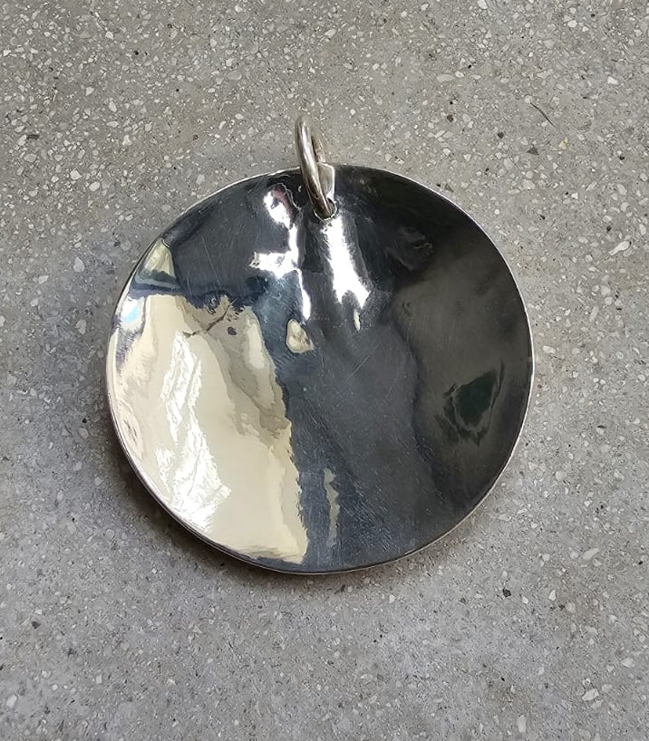 Big Circle Pendant Sterling Silver Hi Polish