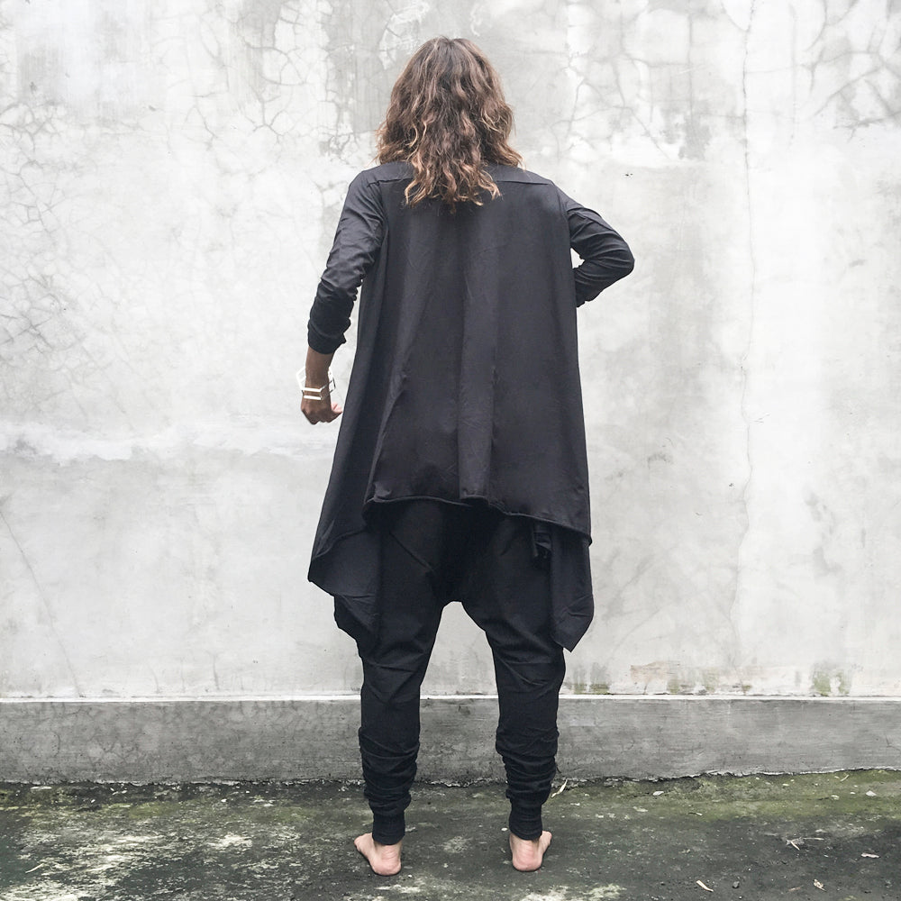 Black Draped Cardigan Modal Lycra