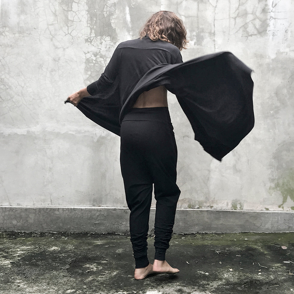 Black Draped Cardigan Modal Lycra