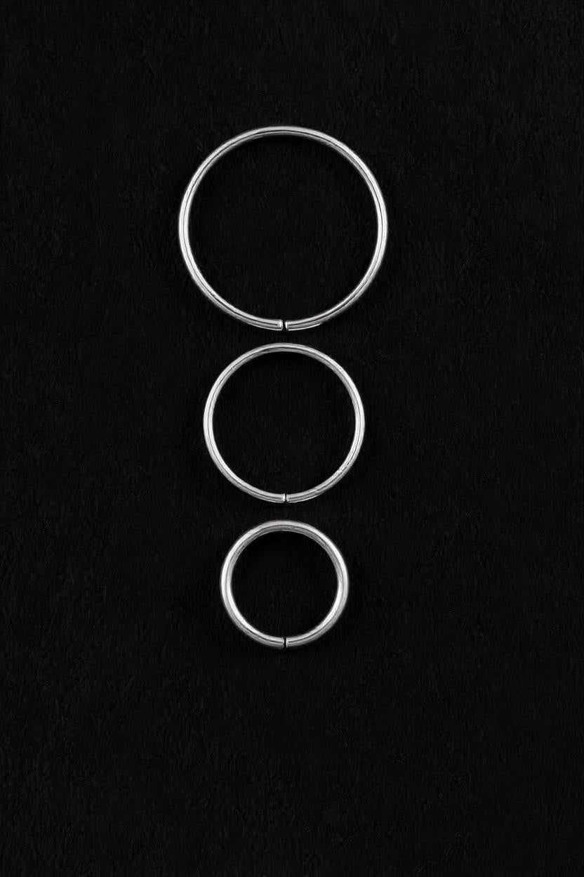 Gauged Hoops Silver