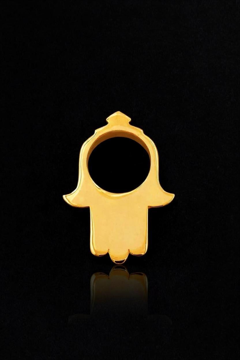 Hamsa Tunnels 22K Gold Plated