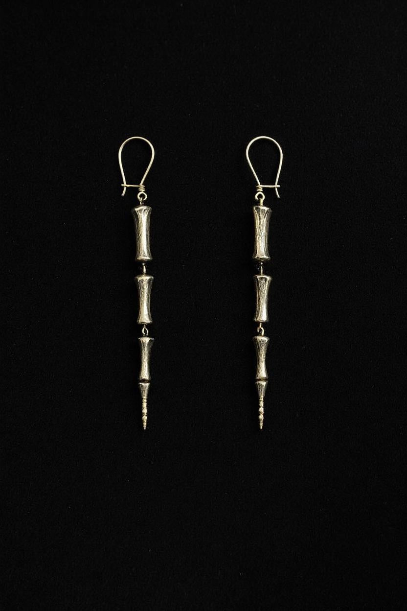 Horse Tail Bone Earrings Brass