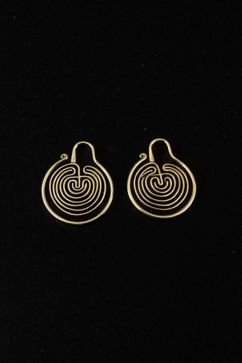 Labyrinth Ear Weights Brass