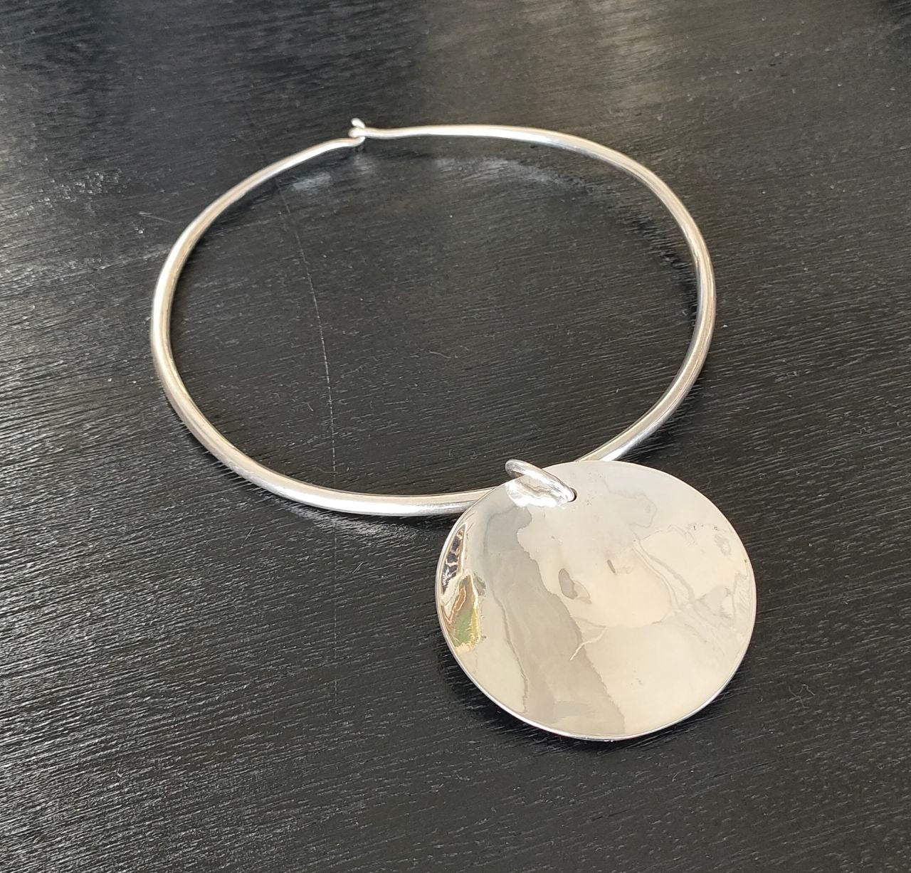 Big Circle Pendant Sterling Silver Hi Polish