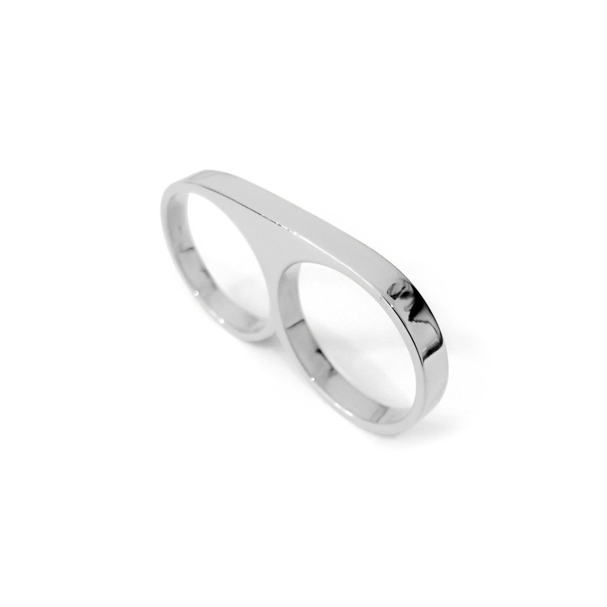 2 Finger Ring Slim Silver - eleven44
