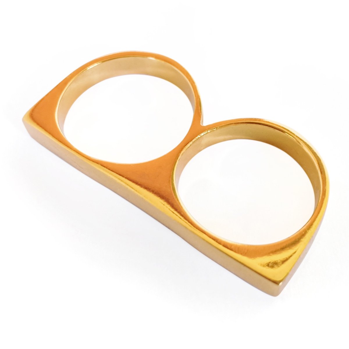 2 Finger Ring Slim Square Gold - eleven44