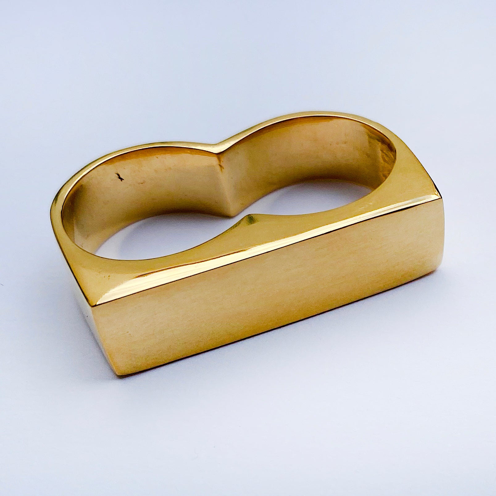 2 Finger Ring Wide Gold