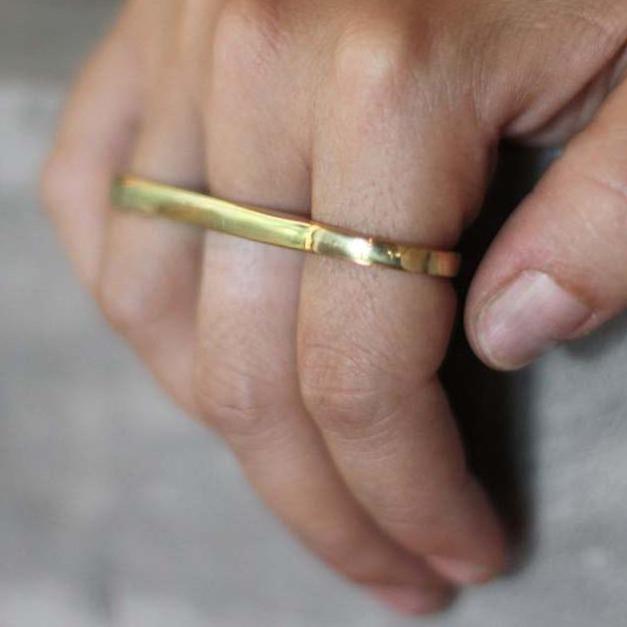 3 Finger Ring Slim Gold - eleven44