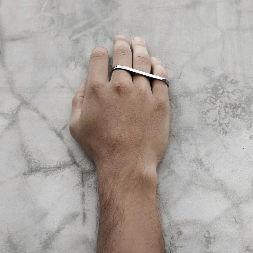 3 Finger Ring Slim Silver - eleven44