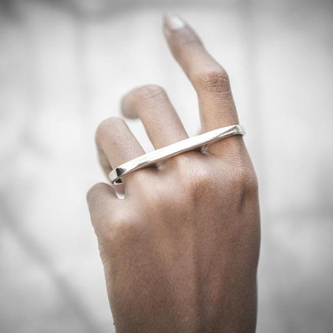 3 Finger Ring Slim Silver - eleven44