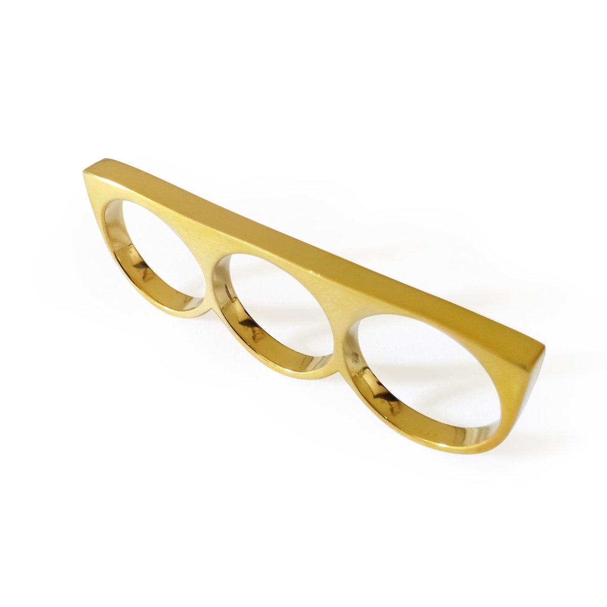 3 Finger Ring Slim Square Gold - eleven44